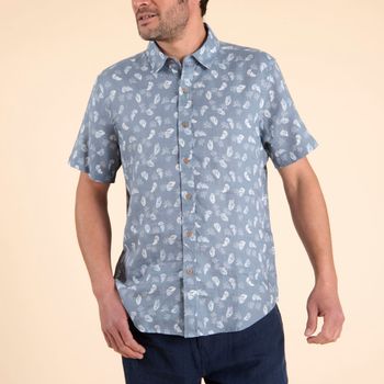 Camisa  Nature Lino para Hombre - Feathers Blue