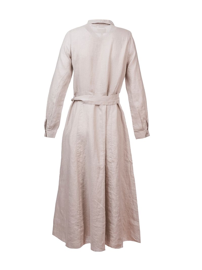 Vestido-Para-Mujer-Lino-Organico-Sandro-Beige-Rockford