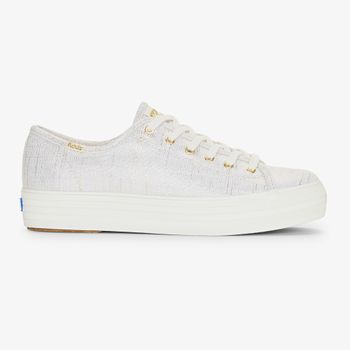 Zapatilla Para Mujer Textil Triple Kick Metallic Beige Keds