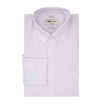 Camisa M/L Para Hombre Algodón Easy Iron Azul Rockford