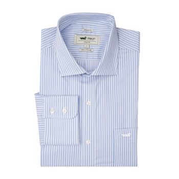 Camisa M/L Para Hombre Algodón Easy Iron Azul Rockford