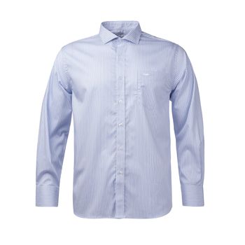 Camisa M/L Para Hombre Algodón Easy Iron Azul Rockford