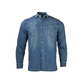 Camisa Para Hombre Algodón Orgánico Denim Azul Rockford