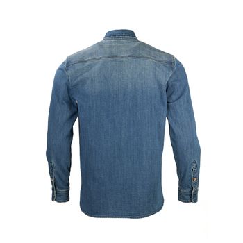 Camisa Para Hombre Algodón Orgánico Denim Azul Rockford