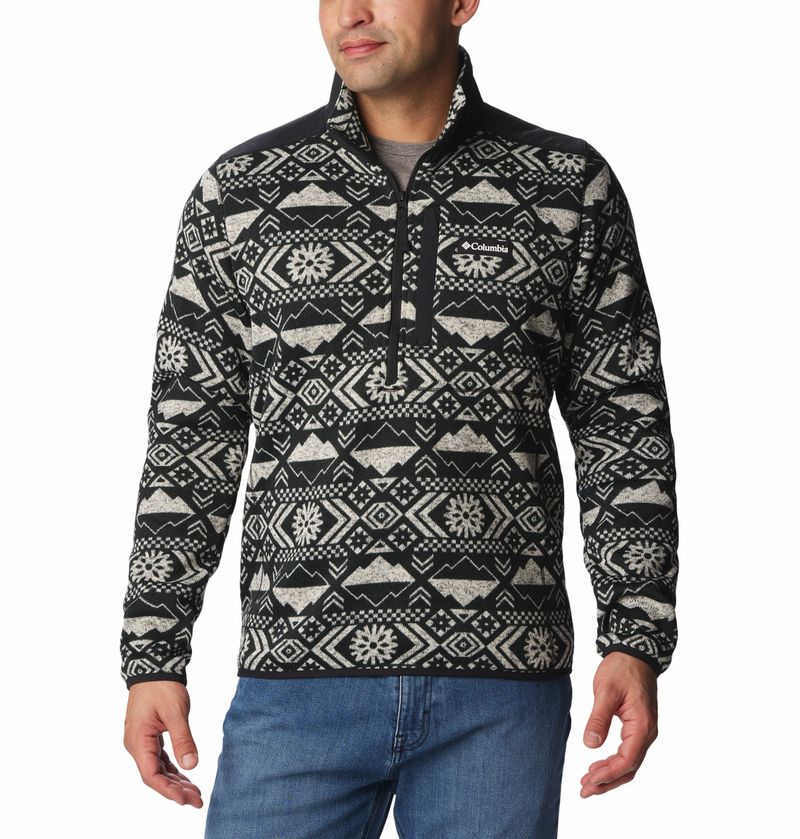 Polar-Para-Hombre-1-2-Cierre-Sweater-Weather™-Ii-Negro-Columbia