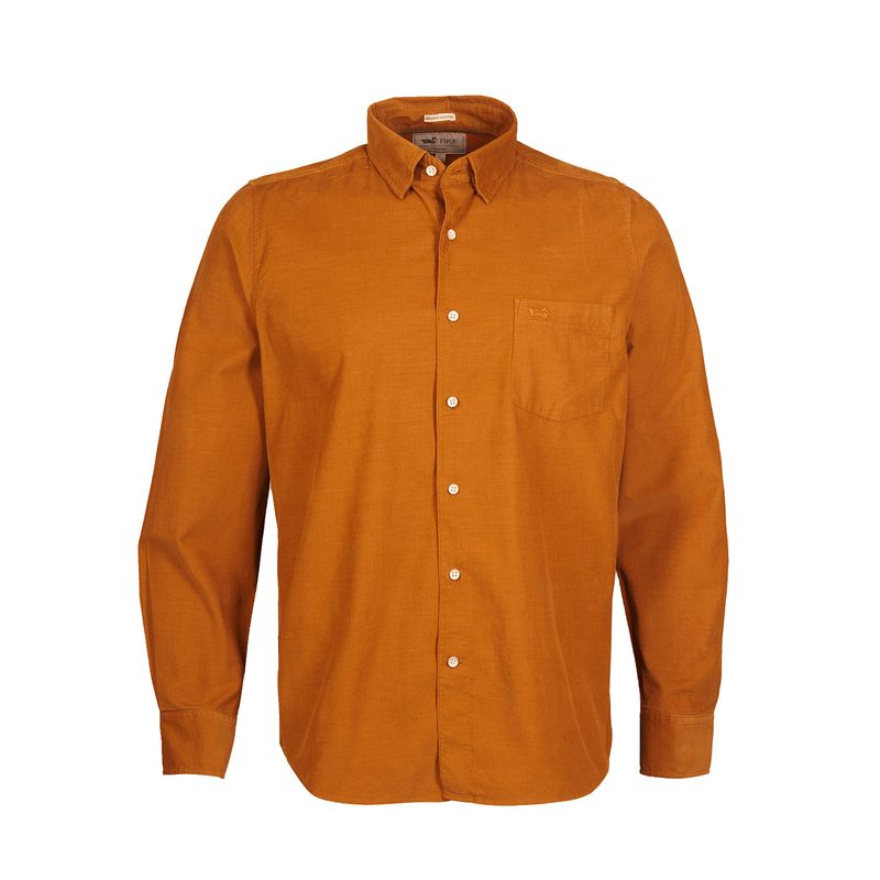 Camisa-Para-Hombre-Algodon-Organico-Corduroy-Marron-Rockford