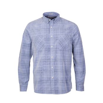 Camisa Para Hombre Algodón Orgánico Tartancord Azul Rockford