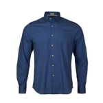 Camisa-Para-Hombre-Algodon-Organico-Galiton-Azul-Rockford