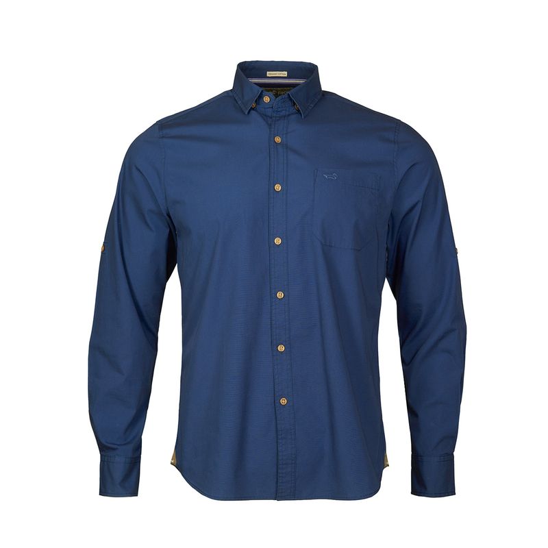 Camisa-Para-Hombre-Algodon-Organico-Galiton-Azul-Rockford