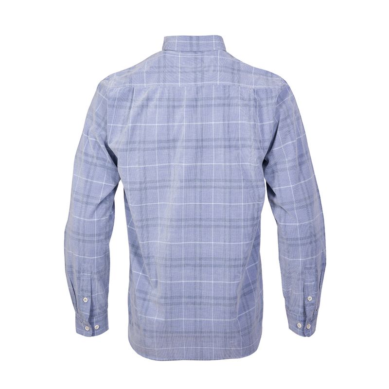 Camisa-Para-Hombre-Algodon-Organico-Tartancord-Azul-Rockford