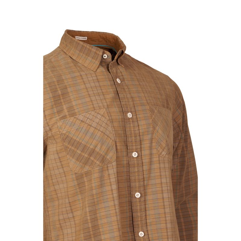 Camisa-Para-Hombre-Algodon-Organico-Tartancord-Beige-Rockford