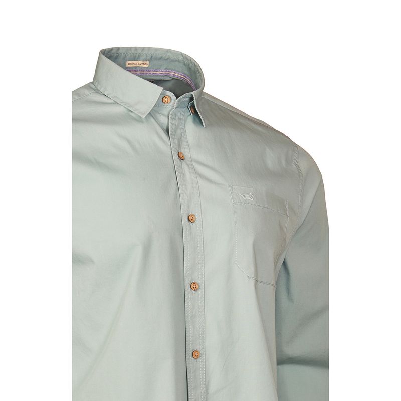 Camisa-Para-Hombre-Algodon-Organico-Galiton-Verde-Rockford