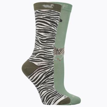 Media Para Mujer Bambú Pack Zebra Multicolor Rockford