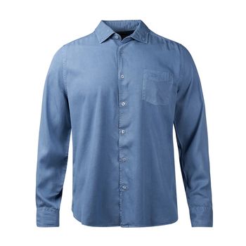 Camisa Para Hombre Tencel Tencel Azul Rockford