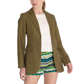 Casaca Para Mujer Lino Organico Rua Verde Rockford