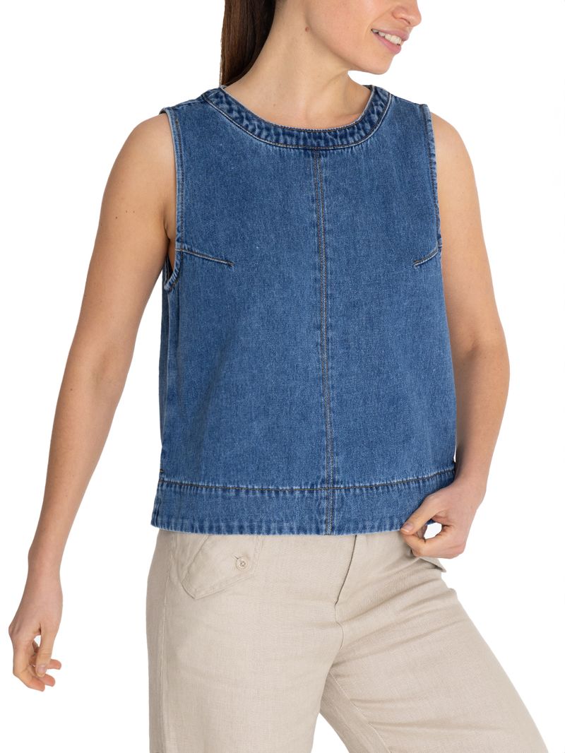 Blusa-Para-Mujer-Sin-Manga-Lee-Azul-Rockford