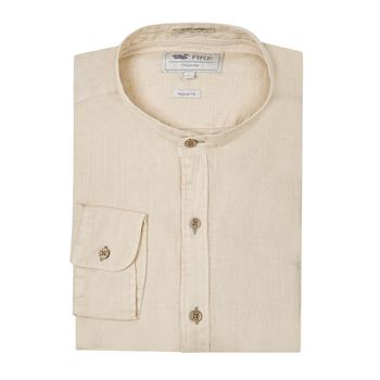 Camisa Para Hombre Manga Larga Linenmao Beige/Crudo Rockford