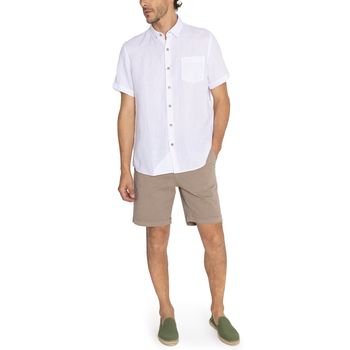 Camisa Para Hombre Manga Corta Linenshor Blanco Rockford