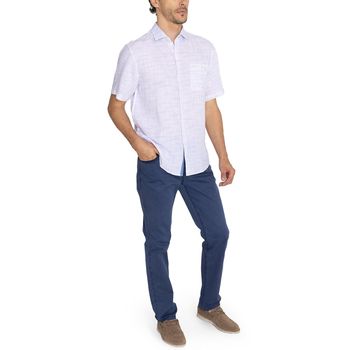 Camisa Para Hombre Manga Corta Marbled Blanco Rockford