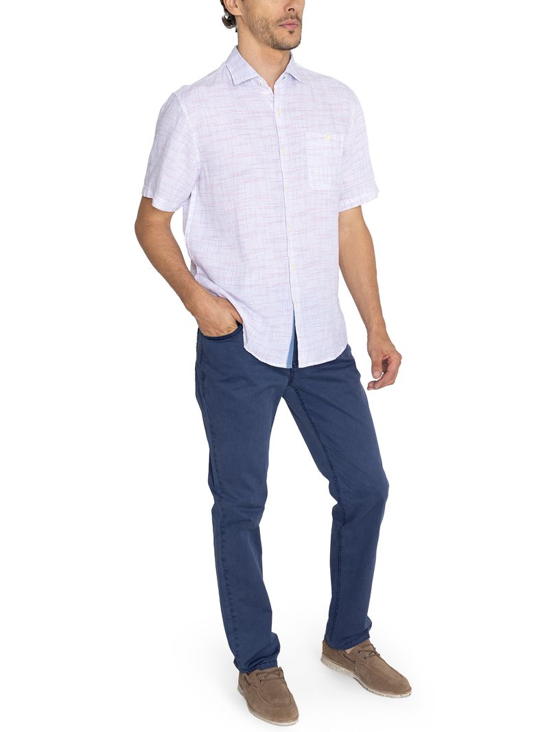 Camisa-Para-Hombre-Manga-Corta-Marbled-Blanco-Rockford