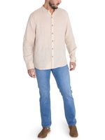 Camisa-Para-Hombre-Manga-Larga-Linenmao-Beige-Crudo-Rockford