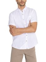 Camisa-Para-Hombre-Manga-Corta-Linenshor-Blanco-Rockford