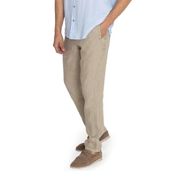 Pantalón Para Hombre Lino Lisboa Café Rockford