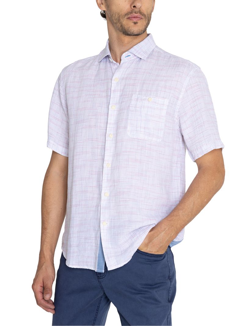 Camisa-Para-Hombre-Manga-Corta-Marbled-Blanco-Rockford