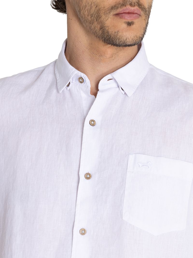 Camisa-Para-Hombre-Manga-Corta-Linenshor-Blanco-Rockford