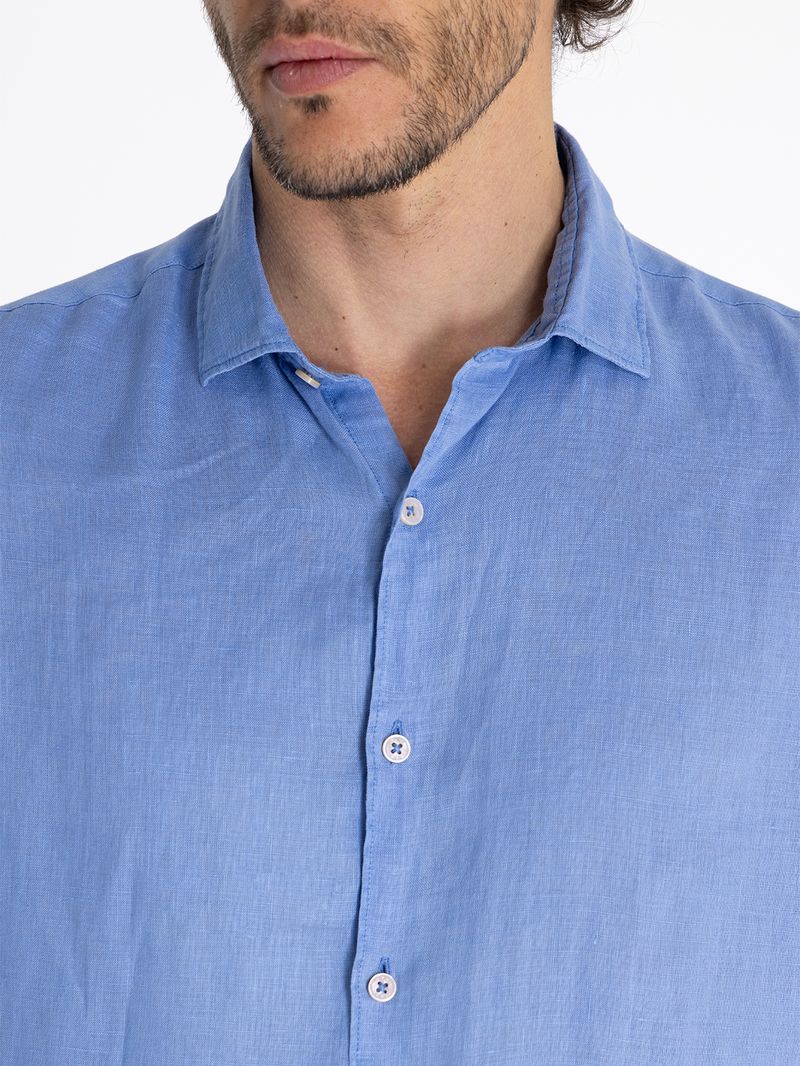 Camisa-Para-Hombre-Manga-Larga-Linenpro-Azul-Rockford