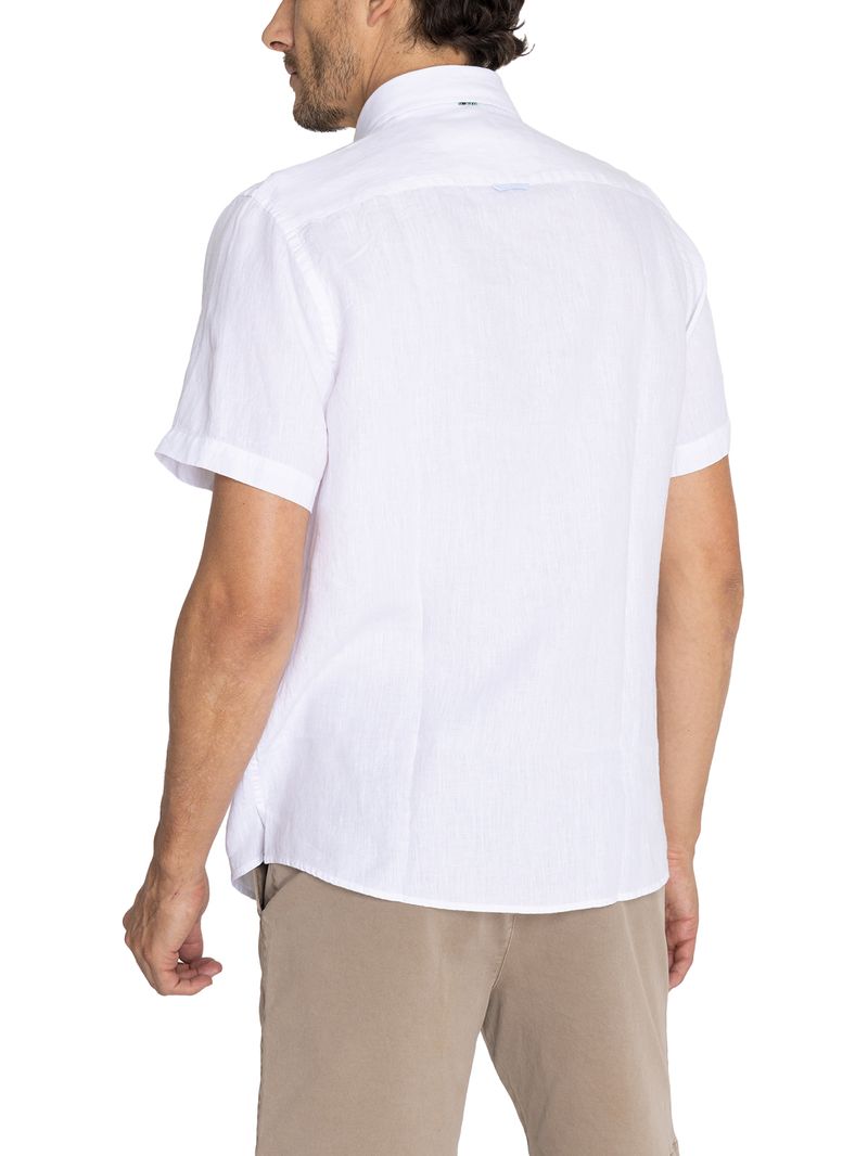 Camisa-Para-Hombre-Manga-Corta-Linenshor-Blanco-Rockford