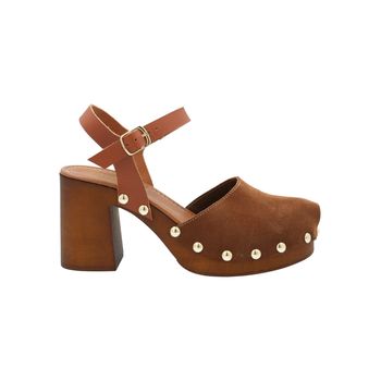 Zapato Para Mujer Cuero Azafran Café Rockford