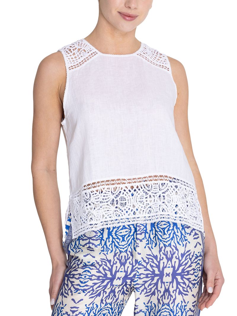 Blusa-Para-Mujer-Sin-Manga-Mele-Blanco-Rockford