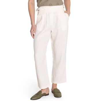 Pantalón Para Mujer Lino Organico Ava Blanco Rockford