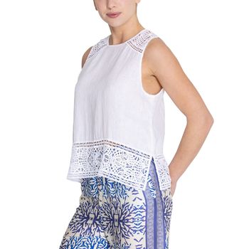 Blusa Para Mujer Sin Manga Mele Blanco Rockford