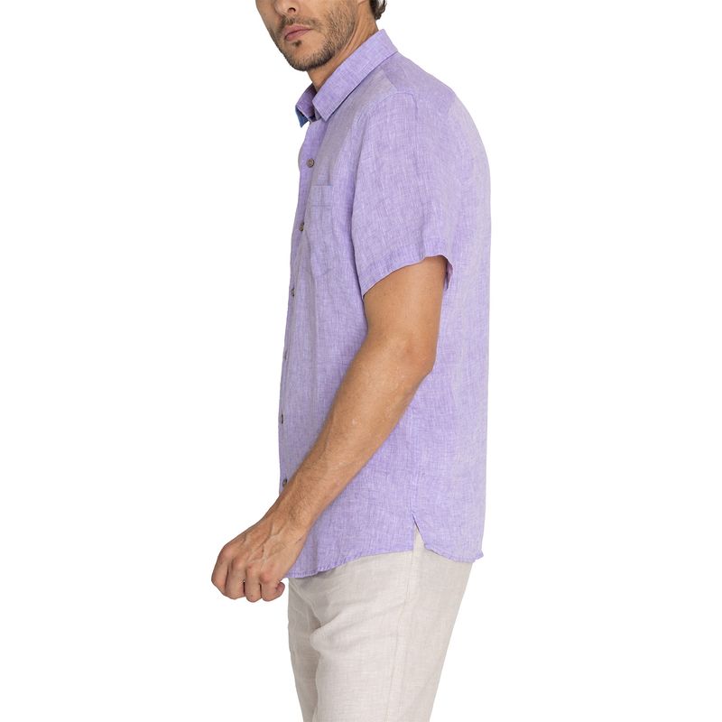 Camisa-Para-Hombre-Manga-Corta-Linenshor-Morado-Rockford