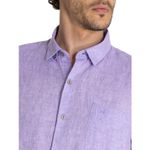 Camisa-Para-Hombre-Manga-Corta-Linenshor-Morado-Rockford