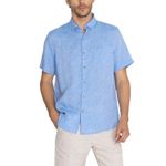 Camisa-Para-Hombre-Manga-Corta-Linenshor-Azul-Rockford