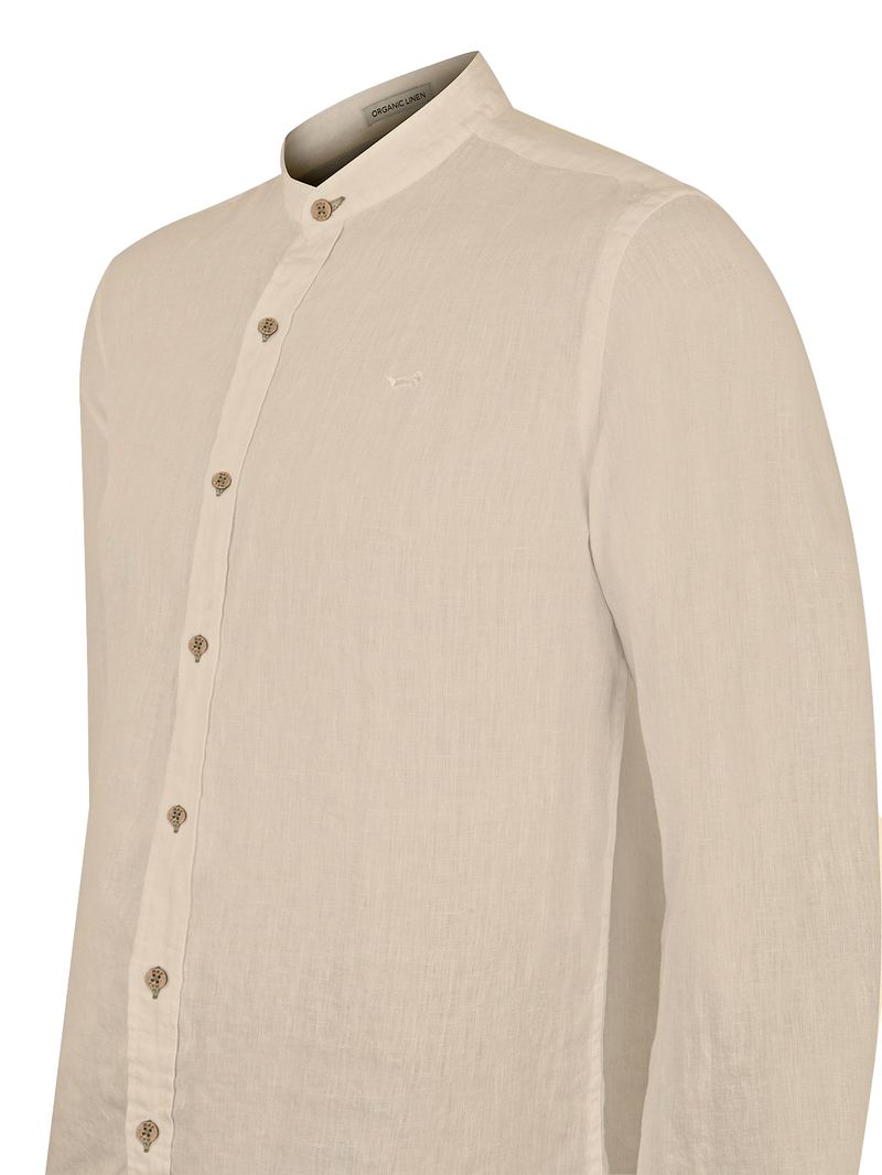 Camisa-Para-Hombre-Manga-Larga-Linenmao-Beige-Crudo-Rockford