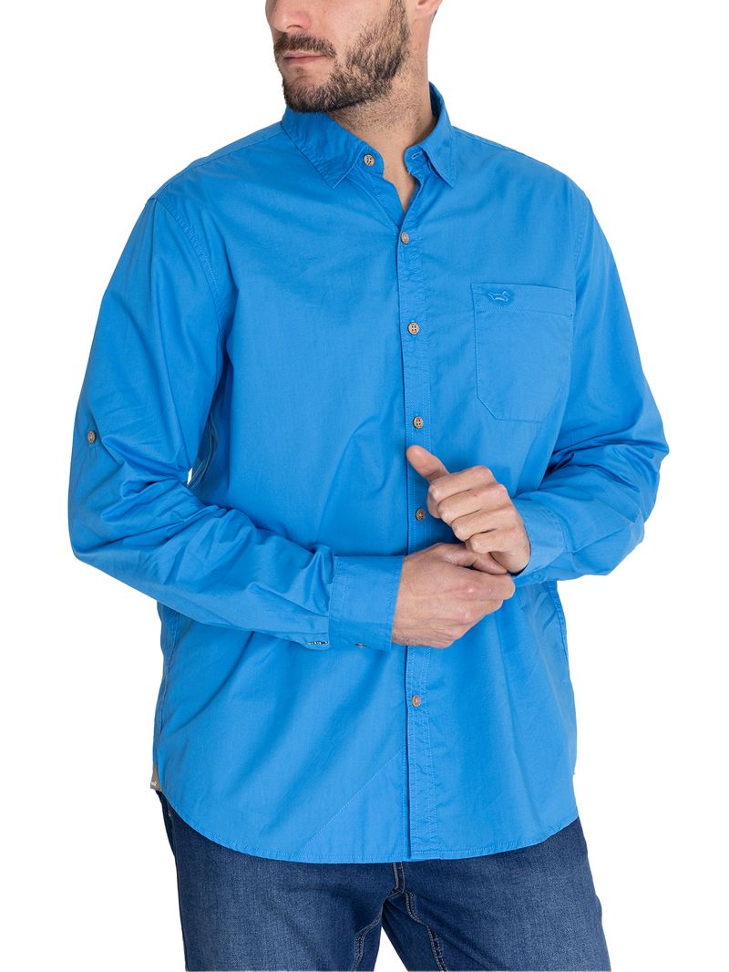 Camisa-Para-Hombre-Manga-Larga-Galiton-Azul-Rockford