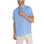 Camisa-Para-Hombre-Manga-Corta-Linenshor-Azul-Rockford