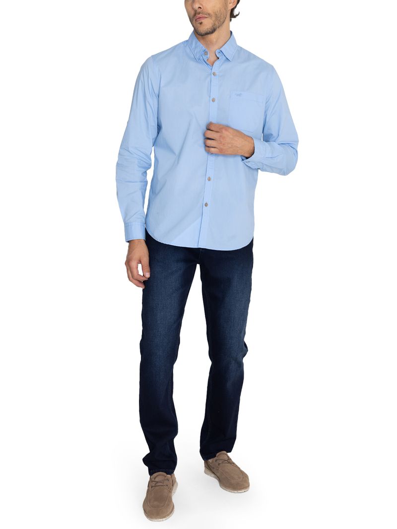 Camisa-Para-Hombre-Manga-Larga-Galiton-Celeste-Rockford