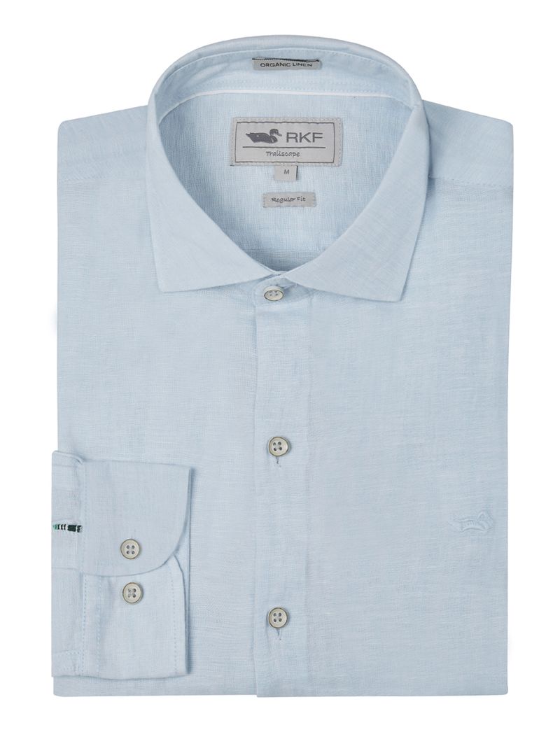 Camisa-Para-Hombre-Manga-Larga-Linen-Celeste-Rockford