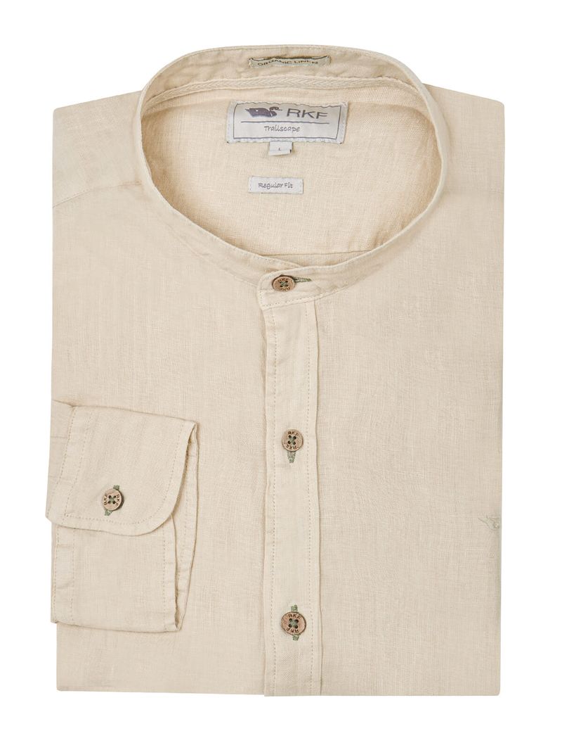 Camisa-Para-Hombre-Manga-Larga-Linenmao-Beige-Crudo-Rockford