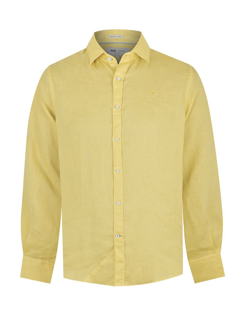 Camisa-Para-Hombre-Manga-Larga-Linensol-Amarillo-Rockford