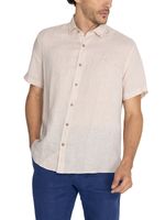 Camisa-Para-Hombre-Manga-Corta-Linenjer-Beige-Crudo-Rockford