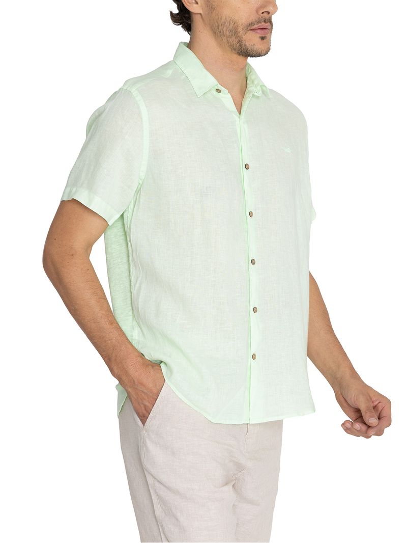 Camisa-Para-Hombre-Manga-Corta-Linenjer-Verde-Rockford