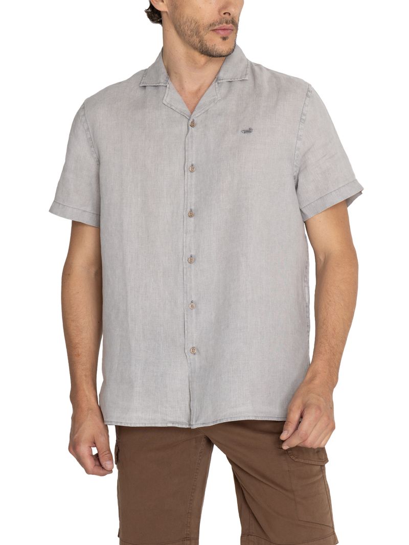 Camisa-Para-Hombre-Manga-Corta-Braga-Gris-Rockford
