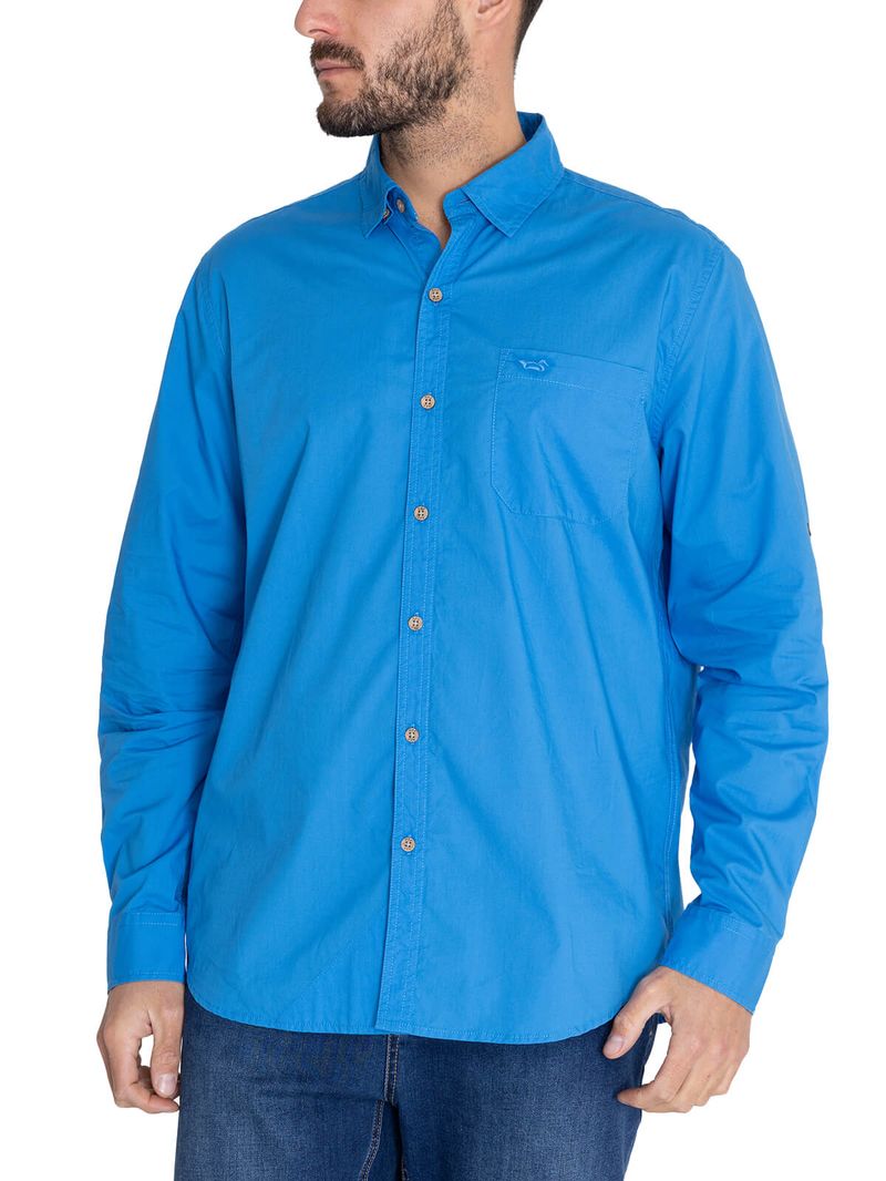 Camisa-Para-Hombre-Manga-Larga-Galiton-Azul-Rockford