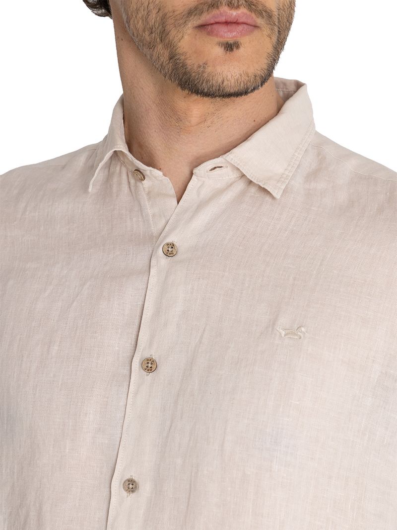 Camisa-Para-Hombre-Manga-Corta-Linenjer-Beige-Crudo-Rockford